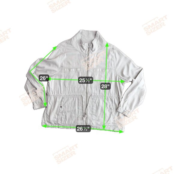 Old Navy Linen Blend Utility Jacket Womens Size XXL Full Zip Drawstring Chore - Picture 2 of 7